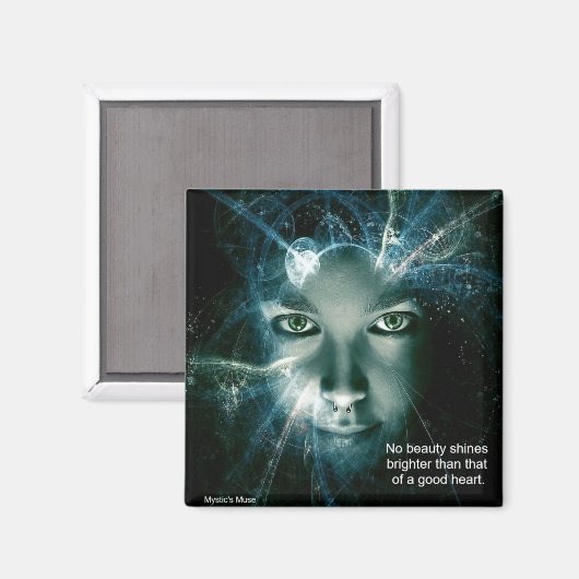 Geen Beauty Shines Brighter Square Magnet (Voorkant / Achterkant)