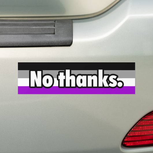 Geen Bedankt Aseksuele Bumpersticker (Op auto)
