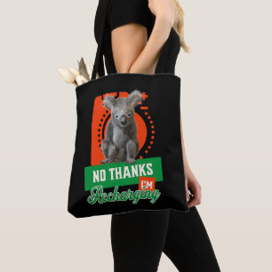 Geen Bedankt, ik ben het opladen van Koala Beer Ba Tote Bag