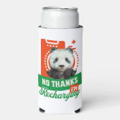 Geen Bedankt, ik ben het opladen van Panda Beer Cu Seltzer Blikjeskoeler (Seltzer Voorkant)