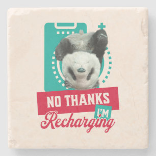 Geen Bedankt, ik ben het opladen van Panda Beer Cu Stenen Onderzetter