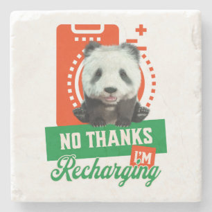 Geen Bedankt, ik ben het opladen van Panda Beer Cu Stenen Onderzetter