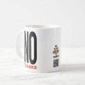 Geen bedankt wit koffiemok (Voorkant links)