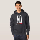 Geen bedankt zwart hoodie (Voorkant volledig)