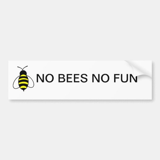 GEEN BEES GEEN FUN Bumpersticker (Voorkant)