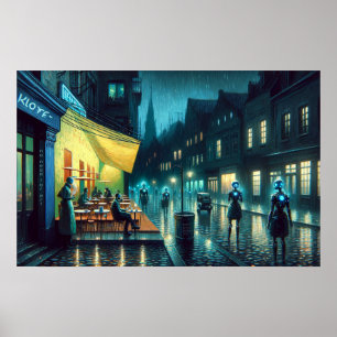 'Geen behoefte aan kunst' (Café Terrace Noir) Poster