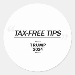 Geen belasting op tips ronde sticker