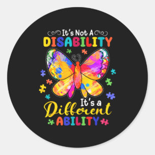 Geen beperking een andere vaardigheid vlinder ronde sticker