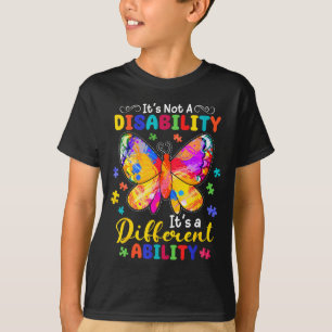 Geen beperking een andere vaardigheid vlinder t-shirt