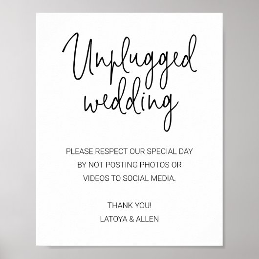 Geen bericht op sociale media Ongestopte bruiloft Poster (Voorkant)