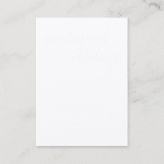 Geen berichten op sociale media wit op zwarte brui plaatskaartje (Voorkant)