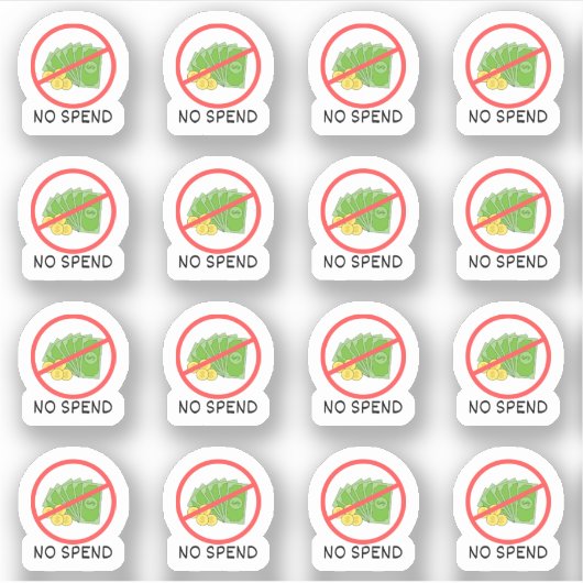 Geen bestedingsdag geld besparen budget tracking p sticker (Voorkant)