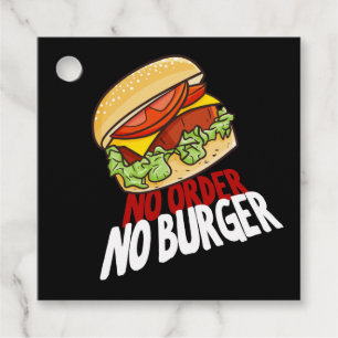 Geen bestelling voor Burger Favor Tags Bedankjes Labels