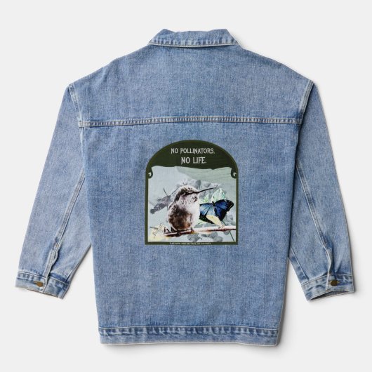 Geen bestuivers, geen leven denim jacket (Achterkant)