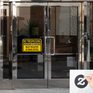 Geen Betreden U Moet U Aanmelden Bij Het Hoofdkant Raamsticker