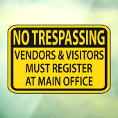 Geen Betreden U Moet Zich Aanmelden Bij het Hoofdk Raamsticker (Vel 3)