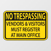 Geen Betreden U Moet Zich Aanmelden Bij het Hoofdk Raamsticker (Vel)