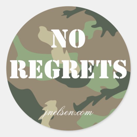 Geen betreurt Camo Sticker jnelsen.com (Voorkant)