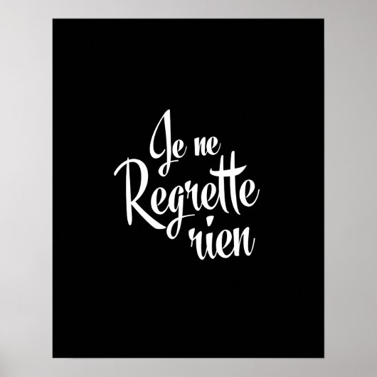 Geen betreurt Je ne Regrette Rien Poster (Voorkant)