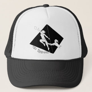 Geen betreurt zwart met piramide trucker pet