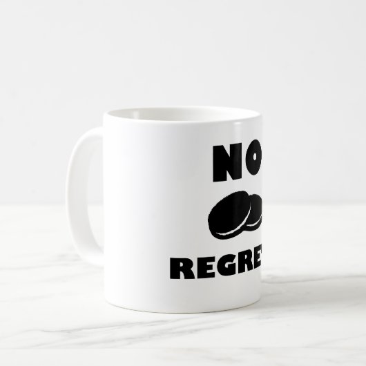 Geen betreurt zwarte/witte koekjessandwich-Mok Koffiemok (Voorkant links)