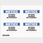 Geen bh's toegestaan opzegteken rechthoekige sticker (Vel)
