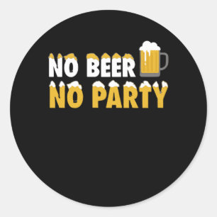 Geen bier Geen partij Ronde Sticker