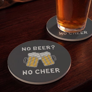 Geen bier, geen vrolijkheid Grappige Kerst Bar D Zandsteen Onderzetter