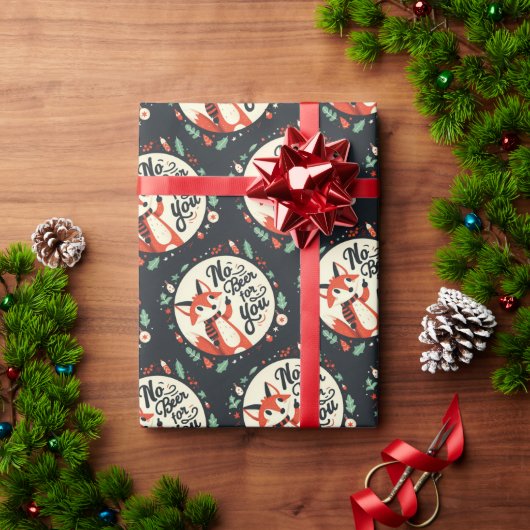 Geen bier voor je Christmas Fox Cadeaupapier (Feestdagen Geschenken)