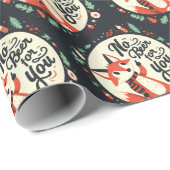 Geen bier voor je Christmas Fox Cadeaupapier (Rol Hoek)