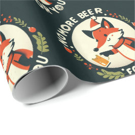 Geen bier voor u Christmas Fox Draft Cadeaupapier