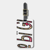 Geen Bigiji Text Art Print Bagagelabel (Voorkant verticaal)