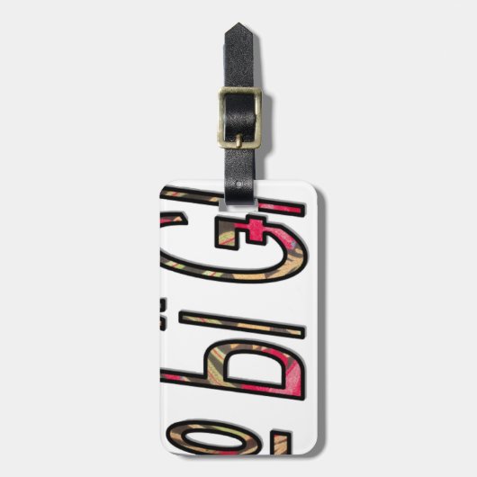 Geen Bigiji Text Art Print Bagagelabel (Voorkant verticaal)