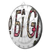 Geen Bigiji Text Art Print Dartbord (Voorkant Rechts)