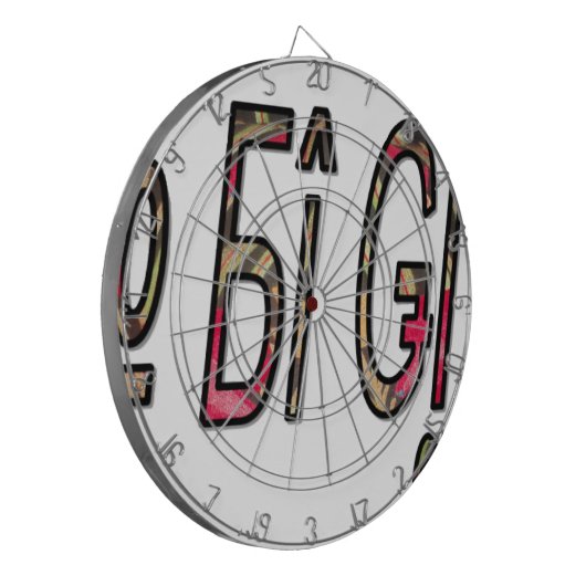 Geen Bigiji Text Art Print Dartbord (Voorkant Links)