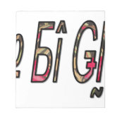 Geen Bigiji Text Art Print Notitieblok (Voorkant)