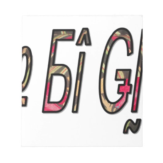 Geen Bigiji Text Art Print Notitieblok (Voorkant)