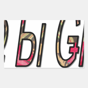 Geen Bigiji Text Art Print Rechthoekige Sticker