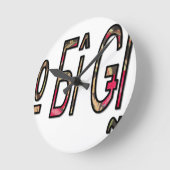 Geen Bigiji Text Art Print Ronde Klok (Hoek)