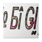 Geen Bigiji Text Art Print Tegeltje (Voorkant)