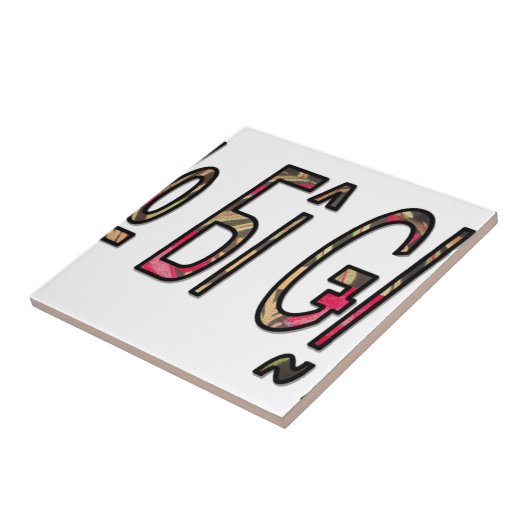 Geen Bigiji Text Art Print Tegeltje (Zijkant)