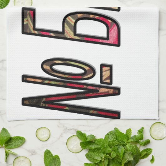 Geen Bigiji Text Art Print Theedoek (Gevouwen)