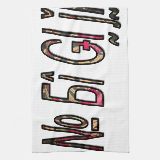 Geen Bigiji Text Art Print Theedoek (Verticaal)