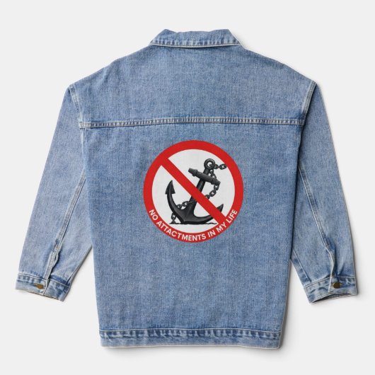 Geen bijlagen in mijn leven denim jacket (Achterkant)