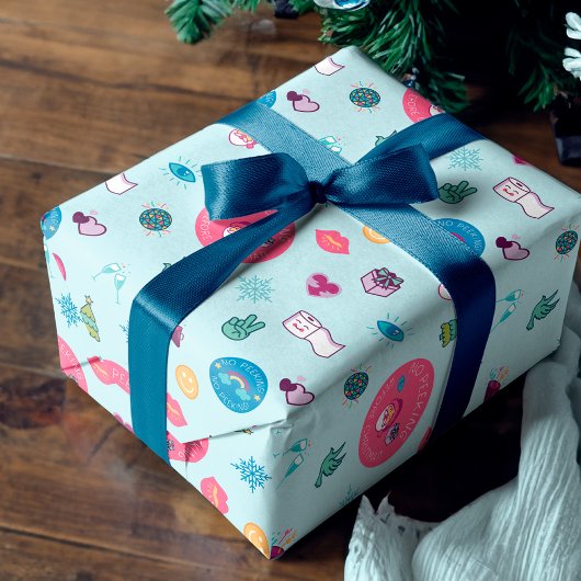 Geen bliksem kerst met feestdag inpakpapier vel