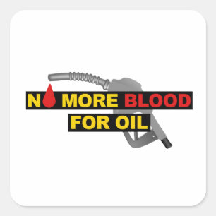 Geen bloed meer voor olie vierkante sticker