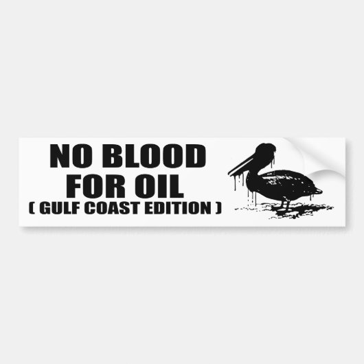 GEEN BLOED VOOR OLIE. GULF COAST EDITION. BUMPERSTICKER (Voorkant)