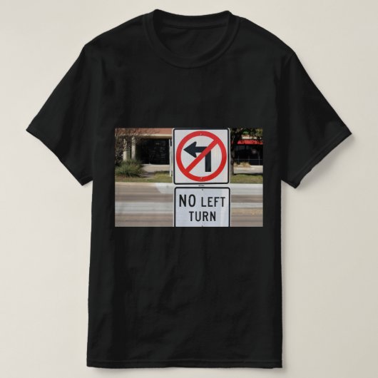 Geen bochten links t-shirt (Design voorkant)