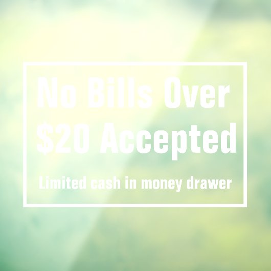 Geen bod van meer dan $20 dollar geaccepteerd Bepe Raamsticker (Vel 3)