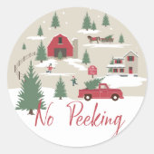 Geen Boerderij voor feestvisten met kerstbomen Ronde Sticker (Voorkant)